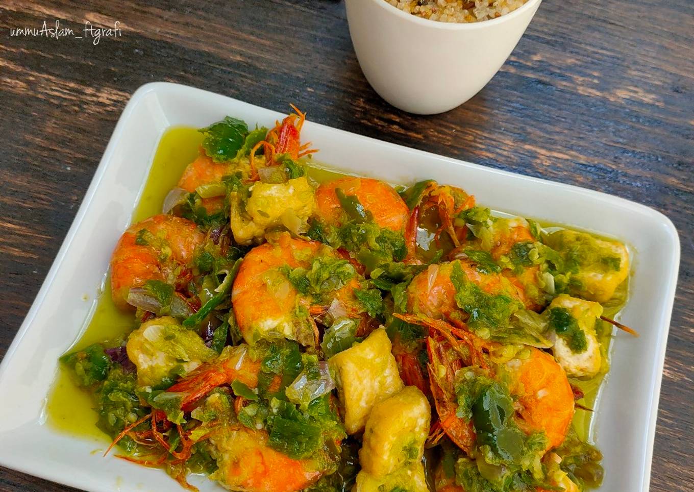 Goreng Udang Tahu Cabe Ijo