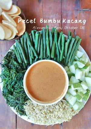Foto resep Pecel Bumbu Kacang (pedas level sedang)