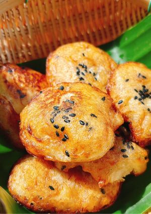 Hình của món Chuối Chiên Mè Đen.