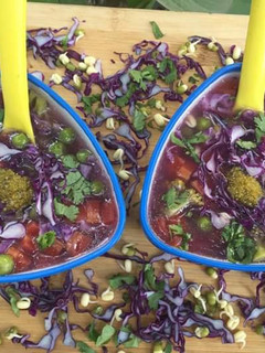 A picture of Mix vegetables soup.