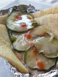 Pescado al papillote con fumet de pescado