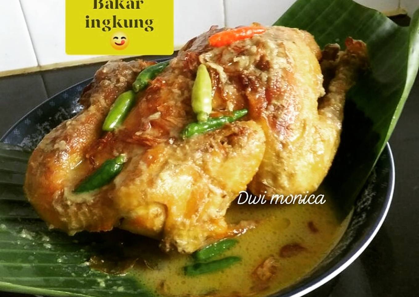 Opor ayam bakar ingkung