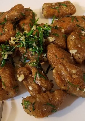 A picture of Sweet potato tofu Gnocchi/dumplings.