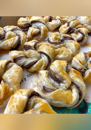 Nutellás csavart leveles tésztából recept fotója