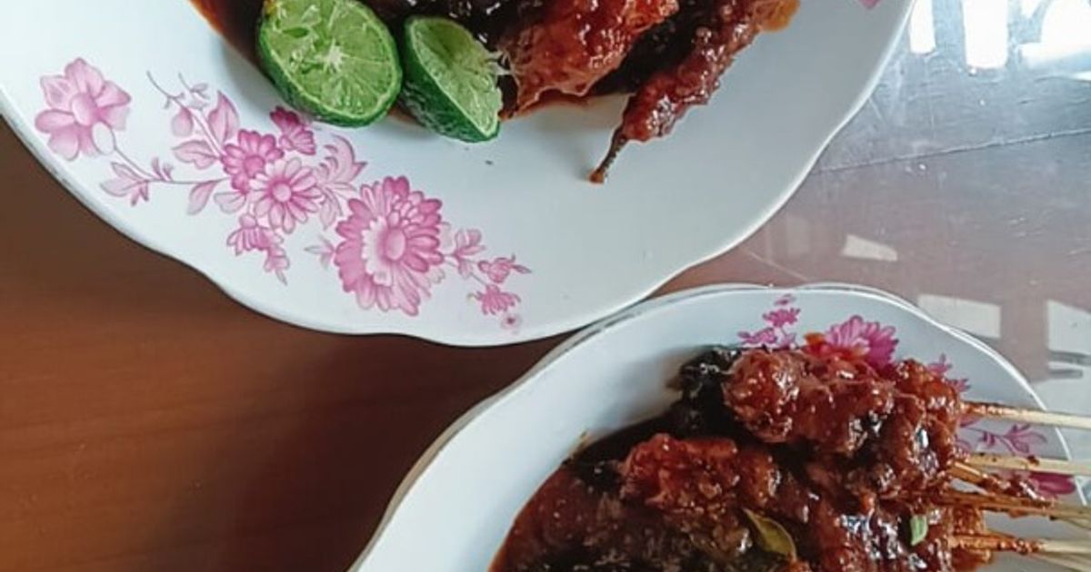 Sate ayam teflon bumbu kacang