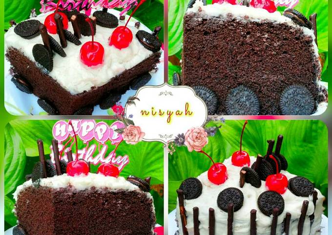 Snowy Brownie Cake ~ Brownies Kukus & Ganache Coklat Susu 🎂⛄