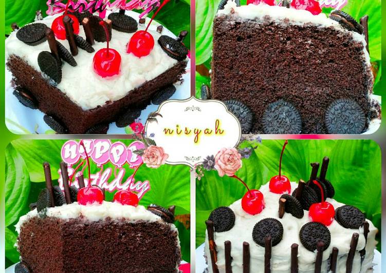 Snowy Brownie Cake ~ Brownies Kukus & Ganache Coklat Susu 🎂⛄