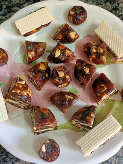 A picture of Dates-Cashew Bites or Khajur Pak.