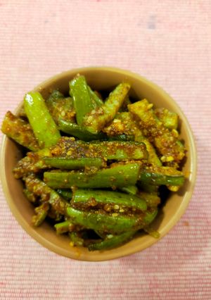 A picture of Tindora Subzi with Peanut Masala.