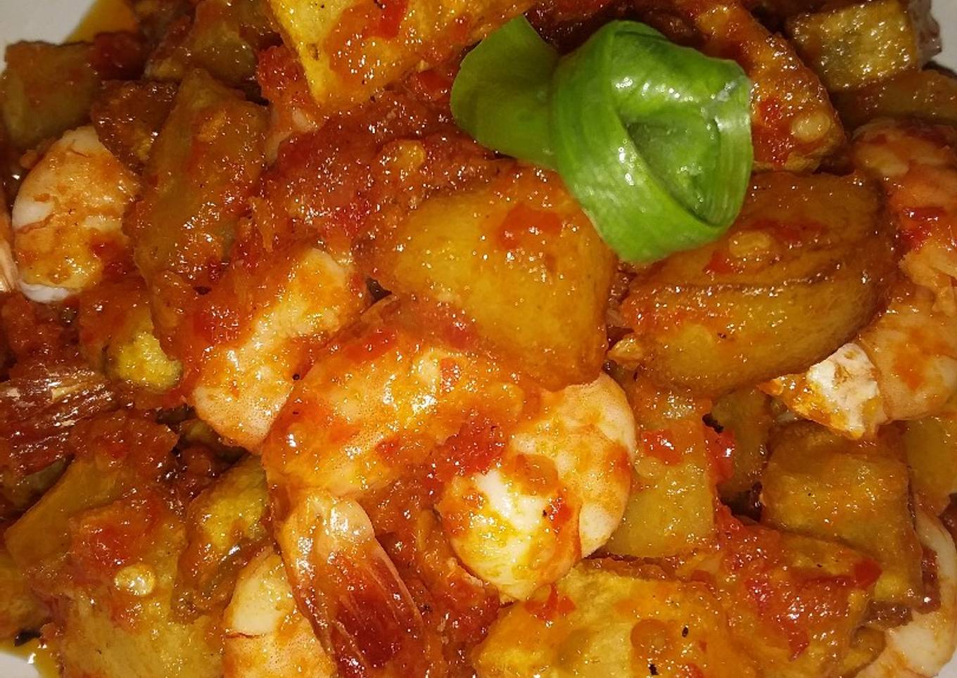 Balado udang kentang