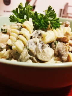 Gombás-tejszínes tészta recept fotója