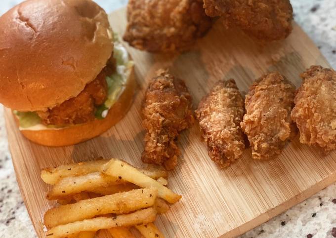 Step-by-Step Guide to Prepare Favorite Crispy and Juicy Fried Chicken and Fried Chicken Burger