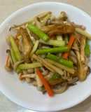 豆皮鮮菇炒雙筍（素）