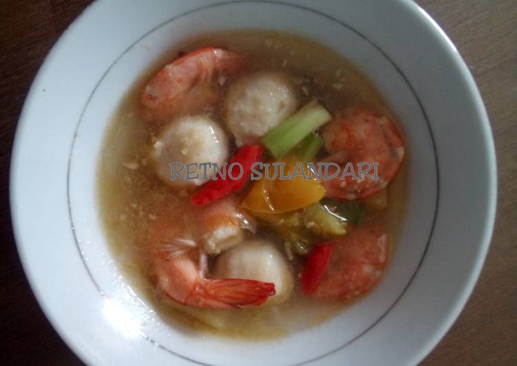 Bagaimana mengolah 25* Sup udang bakso, Enak