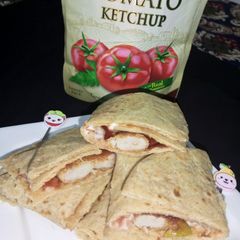 A picture of Chicken pita wraps.