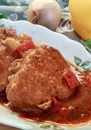 Zdjęcie przepisu Schab w sosie po węgiersku.