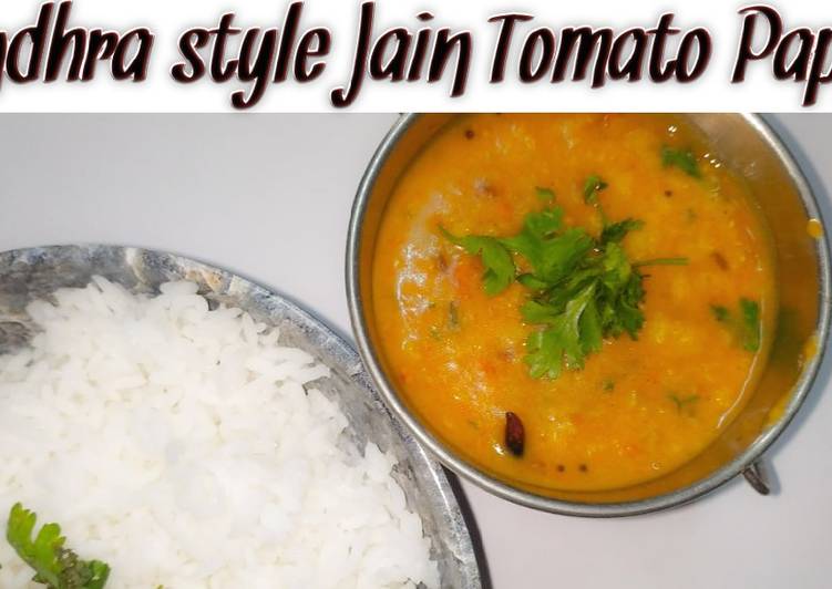 Recipe of Quick Andhra Style Jain Tomato Pappu