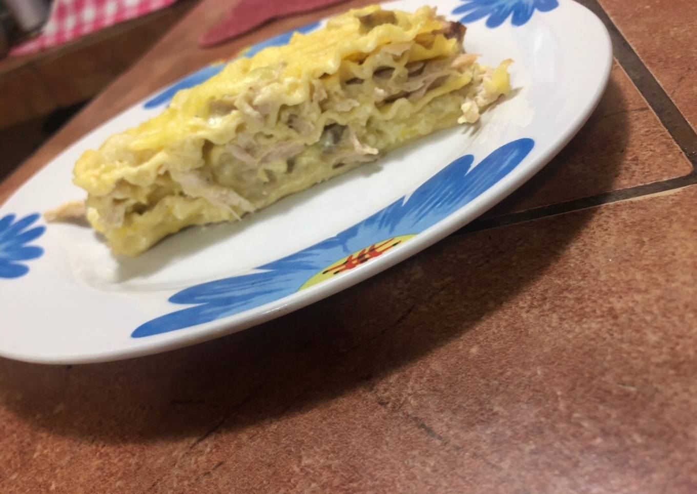 Lasaña de pollo en salsa blanca especial ❤️