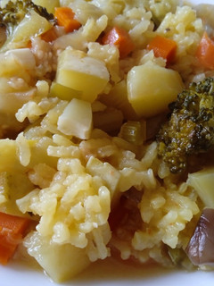 Una foto de Arroz caldoso con verduras
