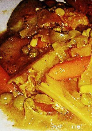 A picture of Tex's Rustic Pork & Root Vegetable Casserole 🐷.