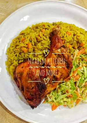 Fried rice da kaza & salad ainihin hoton girkin