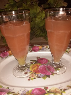 A picture of Watermelon and orange juice.