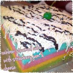 A picture of Rainbow cake kukus, enakk.