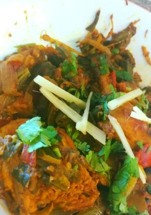 A picture of Bhindi Gosht.