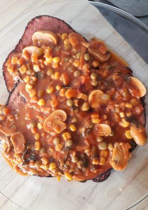 Una foto de Arepas de Remolacha c/ salsa