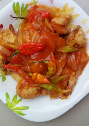 Foto resep Udang goreng tepung saus tomat