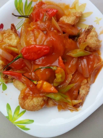 Cara Gampang Membuat Resep Udang goreng tepung saus tomat yang Uenak Anti Ribet, Bikin Ngiler