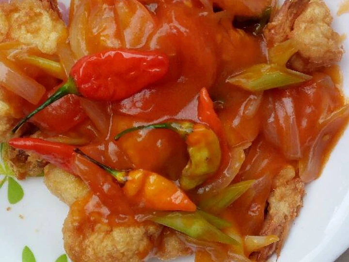 Cara Gampang Membuat Resep Udang goreng tepung saus tomat yang Uenak Anti Ribet, Bikin Ngiler