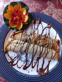 Una foto de Panqueques con dulce de leche 🤤