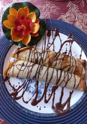 Una foto de Panqueques con dulce de leche 🤤