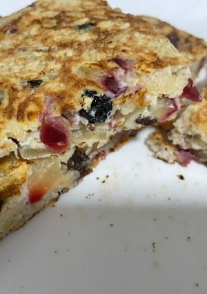 Una foto de Pancakes de avena y ciruela