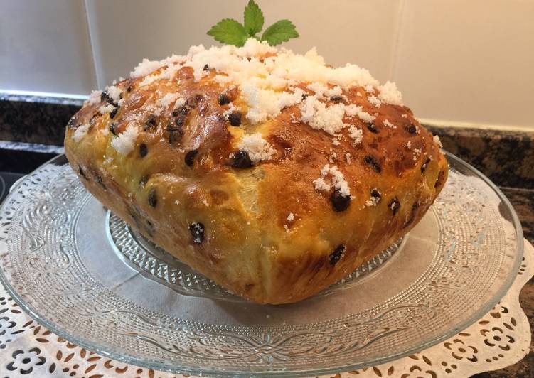 Pastel Brioche con pepitas de chocolate, sin gluten