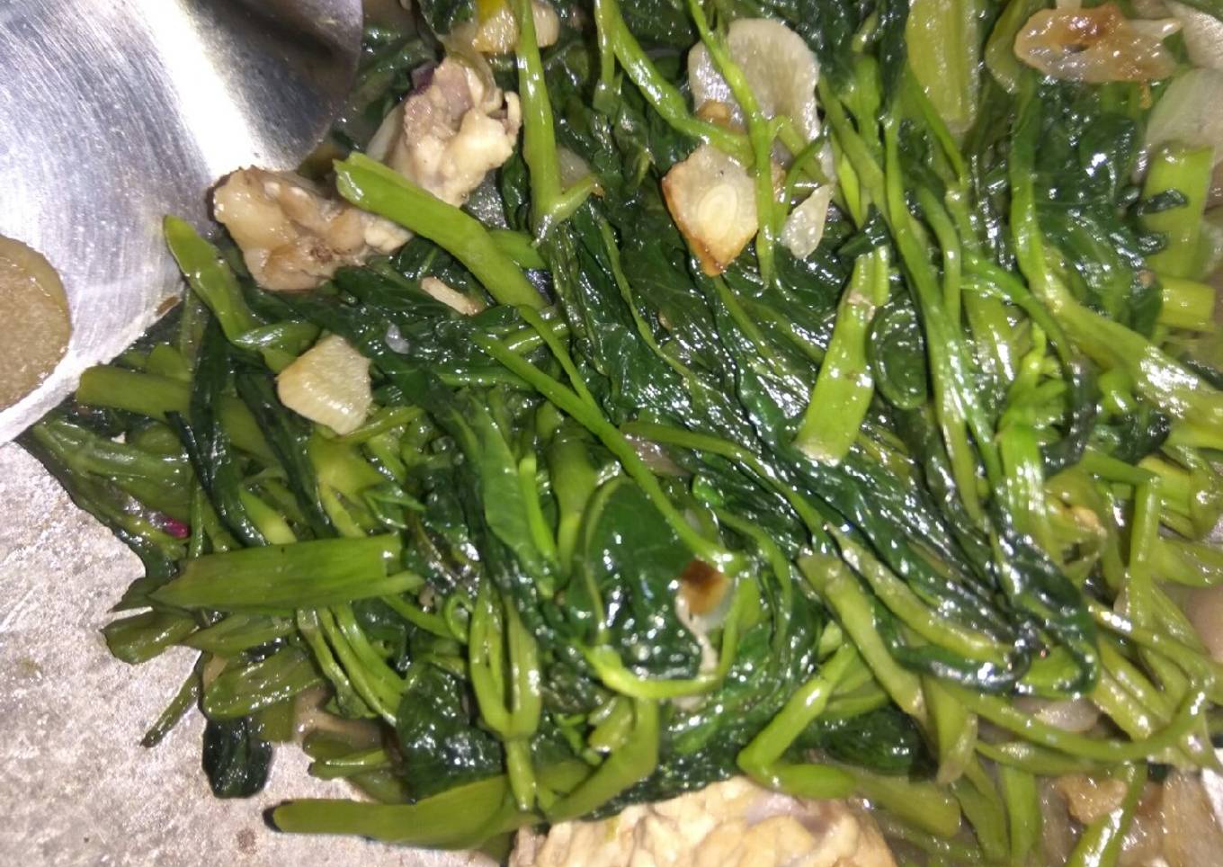 Cah kangkung ayam geprek