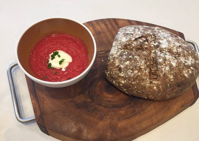 Oven roasted root vegetable soup