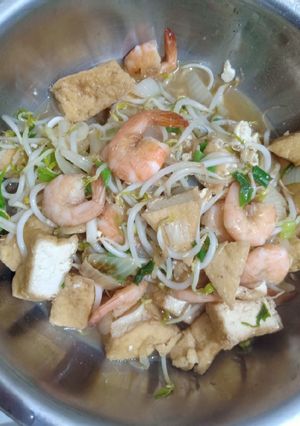 Foto resep Tumis toge udang tahu