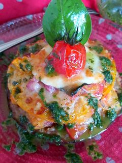 Une photo de Aubergine et tomate au four façon parmigiana