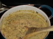 A picture of cheeseburger soup