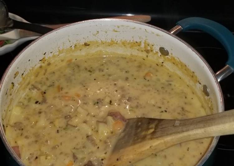 Easiest Way to Make Super Quick Homemade Cheeseburger soup