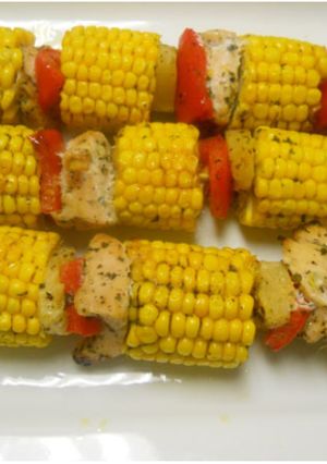 A picture of Chicken & Sweetcorn Kebabs.
