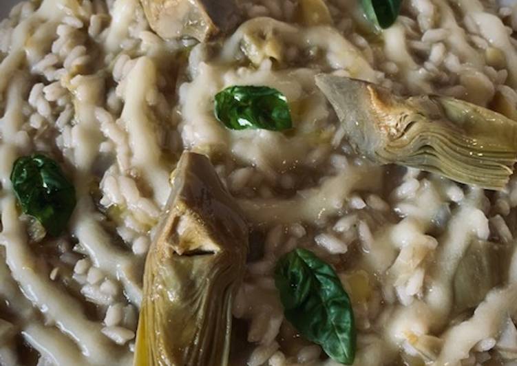 Recipe of Perfect Risotto ai carciofi con crema di patate al pecorino