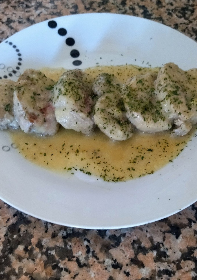 Una foto de Solomillo de cerdo en salsa de manzana