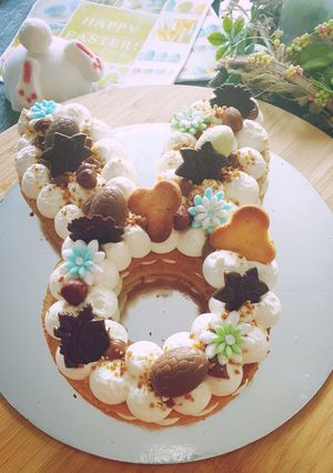 Une photo de Lapin façon Number cake 🐇 (Noisette- Praliné)