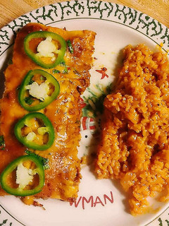 A picture of Beef enchiladas.