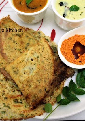A picture of Methi Leaves Dosa.