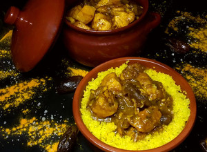 Foto principal de Tajín de pollo con dátiles, miel y especias