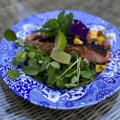 A picture of Summer Thai Salmon with Mango Salsa.
